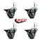 Service Caster 3'' Gray Poly Swivel 7/16'' Grip Ring Stem Caster Set with Brake, 4PK SCC-GR20S314-PPUB-PLB-716138-4 - alternate 4
